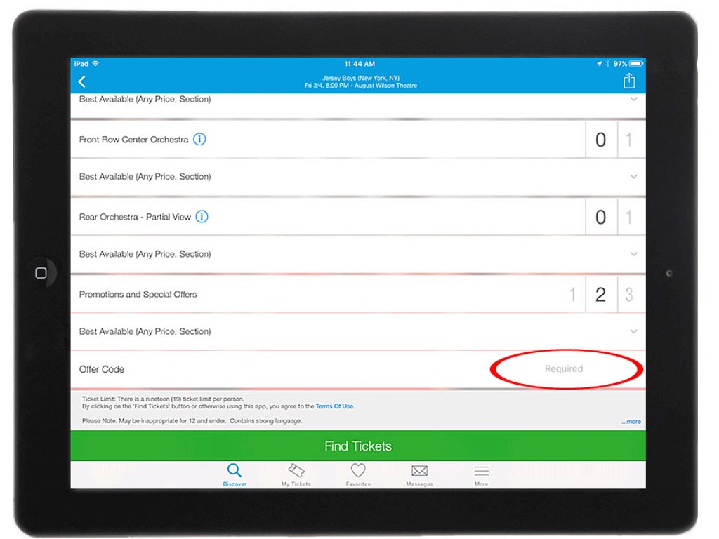 Ticketmaster App on iPad Ticketmaster App on iPad