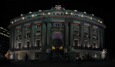 Alexander Hamilton Customs House at night in NYC