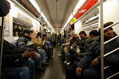 Subway riders in New York City
