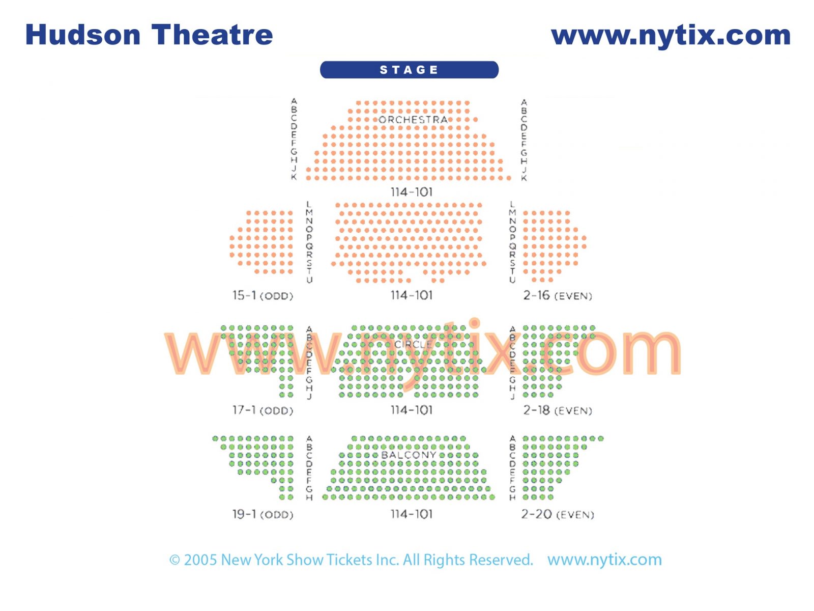 Hudson Theater Broadway Seating Chart
