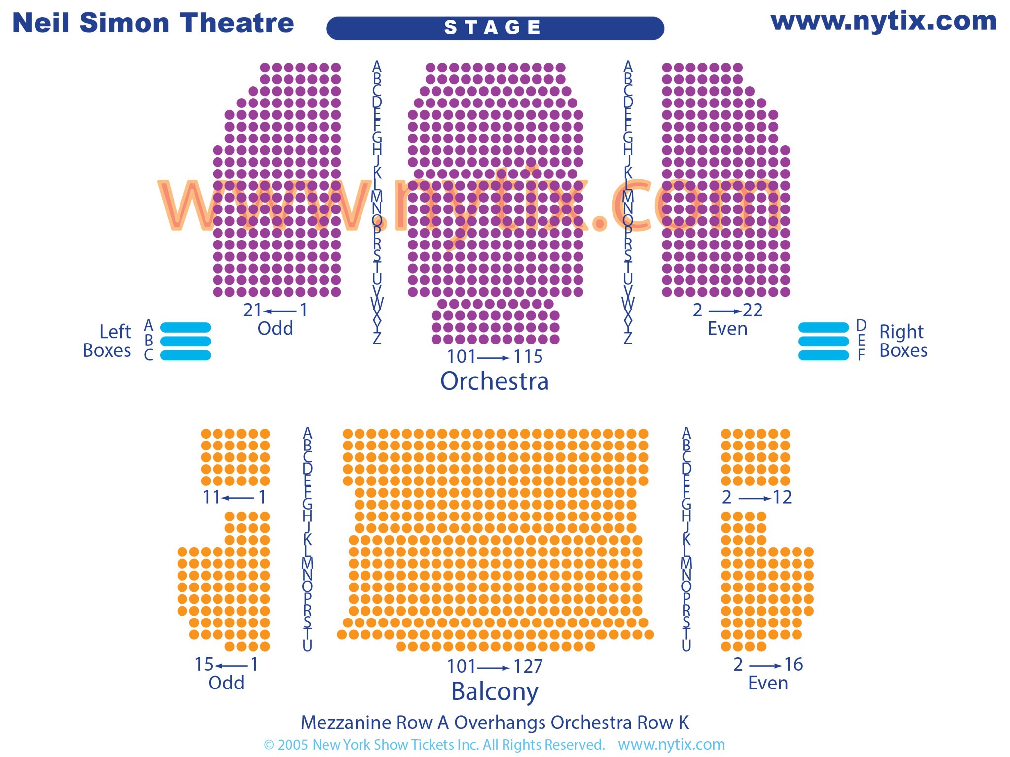 neil simon theatre on broadway in nyc seating chart for neil simon theater in nyc