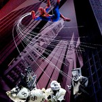 Spider-Man uses the web to capture both villains and audiences