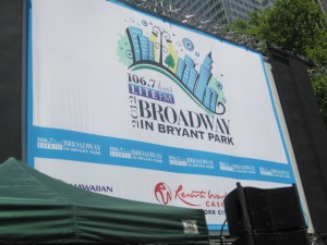 Broadway in Bryant Park Outdoor Sign