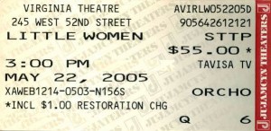 Broadway Ticket Virginia Theatre Ticket Little Women
