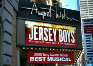 August Wilson theater outside Jersey Boys
