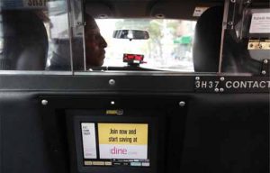 Man inside taxi cab