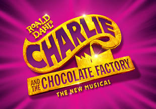 Charlie and the Chocolate Factory purple and gold logo