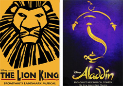 The Lion King and Aladdin on Broadway